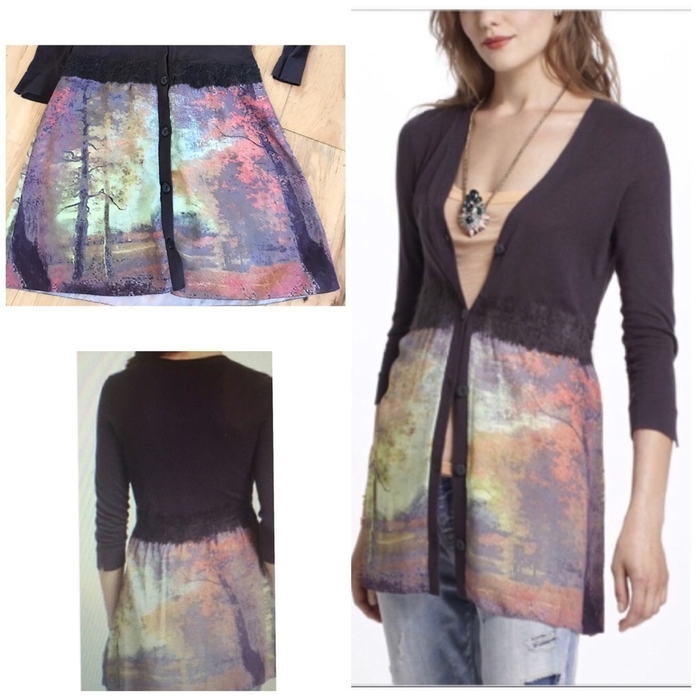 Knitted & Knitted Knitted Foliage Trees Cardigan S​​​​​